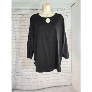 Avenue Vintage Women's Size 26/28 Black Keyhole Top